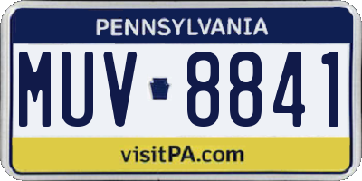 PA license plate MUV8841