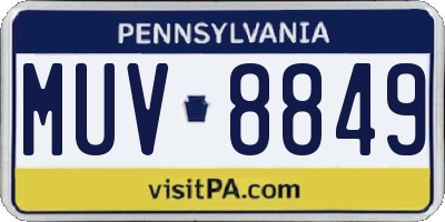 PA license plate MUV8849