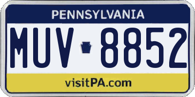 PA license plate MUV8852