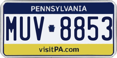 PA license plate MUV8853