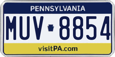 PA license plate MUV8854
