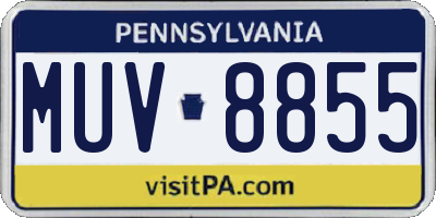 PA license plate MUV8855