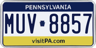 PA license plate MUV8857