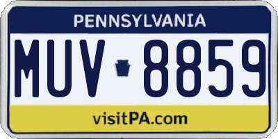 PA license plate MUV8859