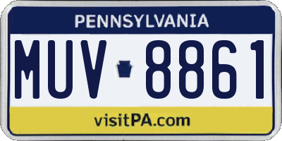 PA license plate MUV8861