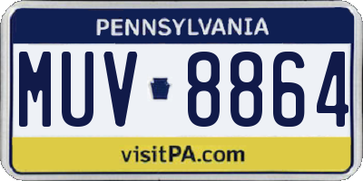 PA license plate MUV8864