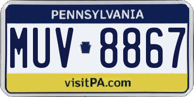 PA license plate MUV8867