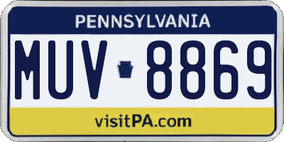 PA license plate MUV8869
