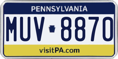PA license plate MUV8870