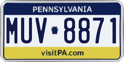 PA license plate MUV8871