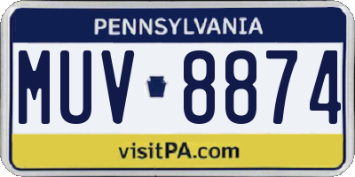 PA license plate MUV8874