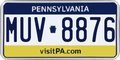 PA license plate MUV8876