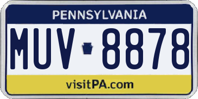 PA license plate MUV8878