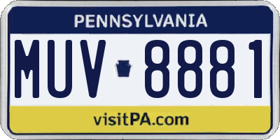 PA license plate MUV8881