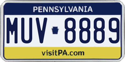 PA license plate MUV8889