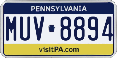 PA license plate MUV8894