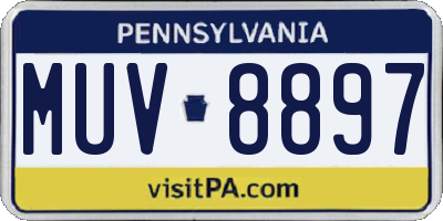 PA license plate MUV8897