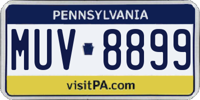 PA license plate MUV8899