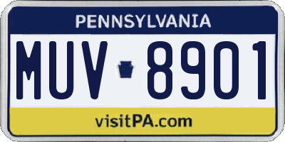 PA license plate MUV8901