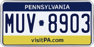 PA license plate MUV8903