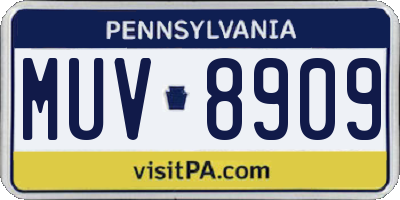 PA license plate MUV8909