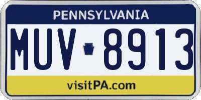 PA license plate MUV8913