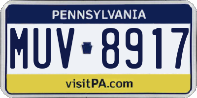PA license plate MUV8917
