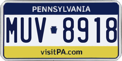 PA license plate MUV8918