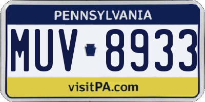 PA license plate MUV8933
