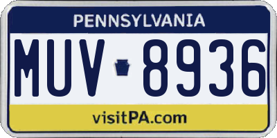 PA license plate MUV8936