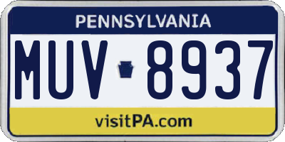 PA license plate MUV8937