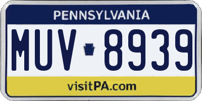 PA license plate MUV8939