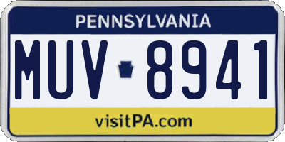 PA license plate MUV8941