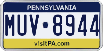 PA license plate MUV8944
