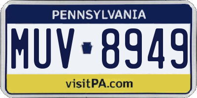PA license plate MUV8949