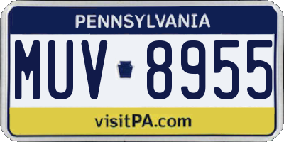 PA license plate MUV8955