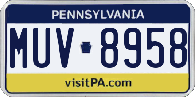 PA license plate MUV8958