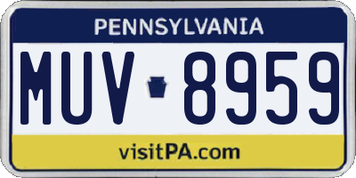 PA license plate MUV8959