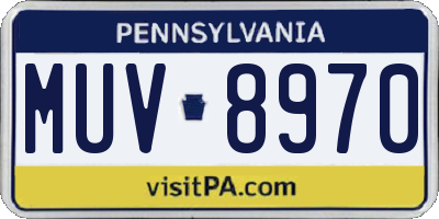PA license plate MUV8970