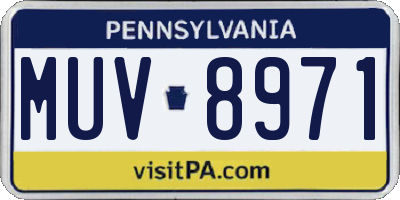 PA license plate MUV8971