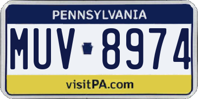 PA license plate MUV8974