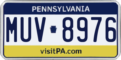 PA license plate MUV8976