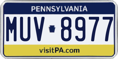 PA license plate MUV8977