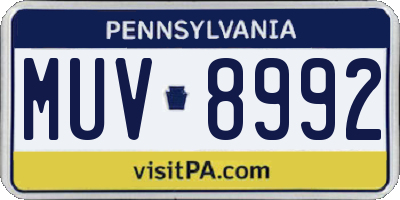 PA license plate MUV8992