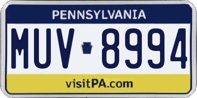 PA license plate MUV8994