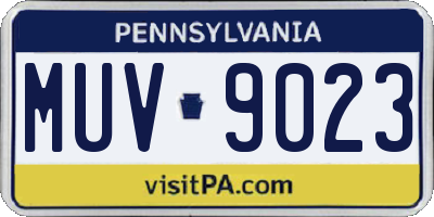 PA license plate MUV9023