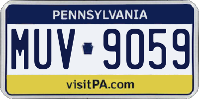 PA license plate MUV9059