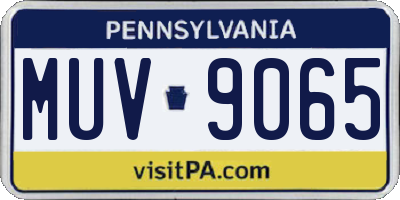 PA license plate MUV9065