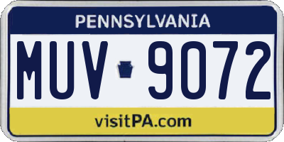 PA license plate MUV9072