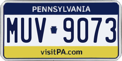 PA license plate MUV9073